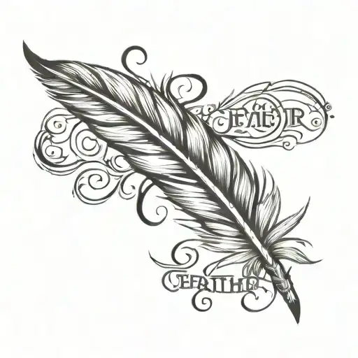 Lettering The Word Feather