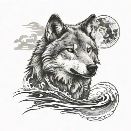 Wolf Looking On Water