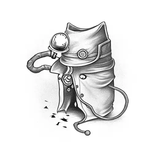 Plague Doctor Holding A Lantern That Looks Like An Hourglass