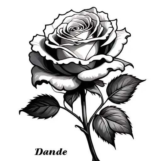 Rose With A Name In The Stem