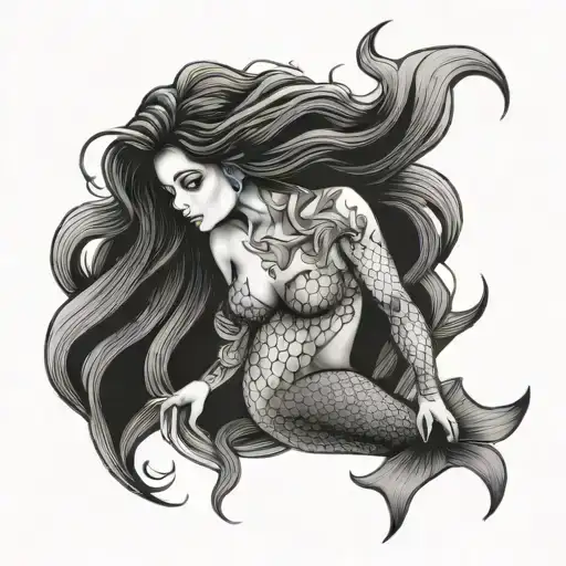 Mermaid Girl Full Length Sea Creature