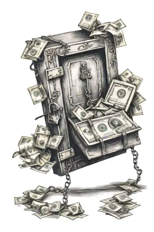 Door Leading To A Bag Of Money