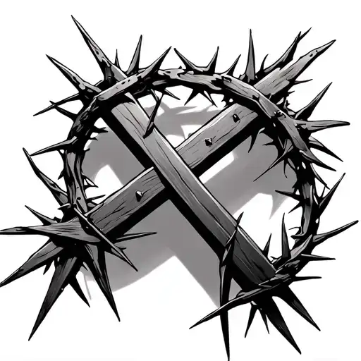 Crown Of Thorns With Cross Made Of Nails