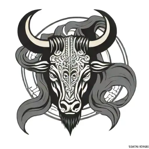Minimalistic Taurus Zodiac Design With Norse Themes