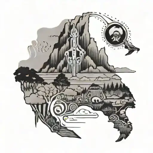 Indigenous And Colombian Country Outline