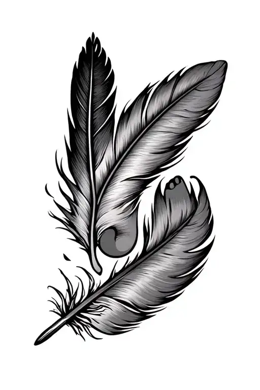 A Arrow A Footprint And A Feather