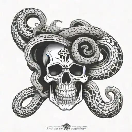 Skull With Snakes