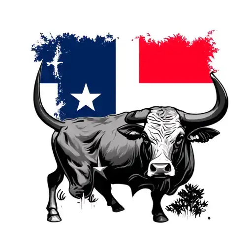 Bull Texas Flag