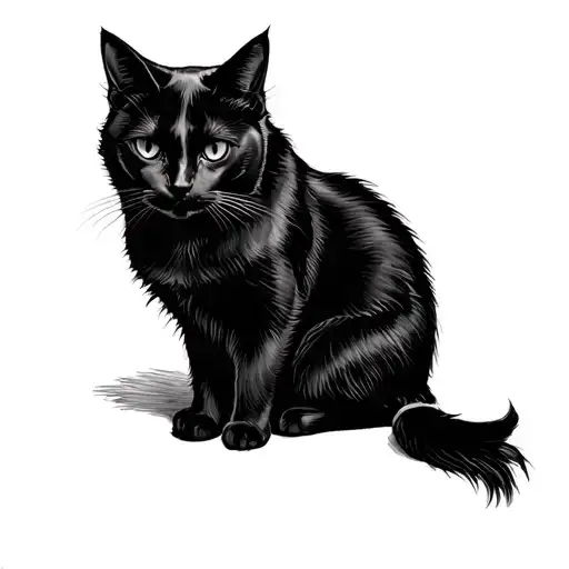 Edgar Allen Poe Black Cat Sitting