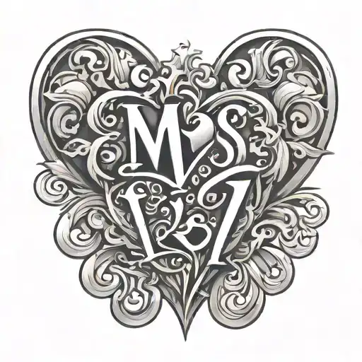 Letters M And L And A Little Heart Next To It