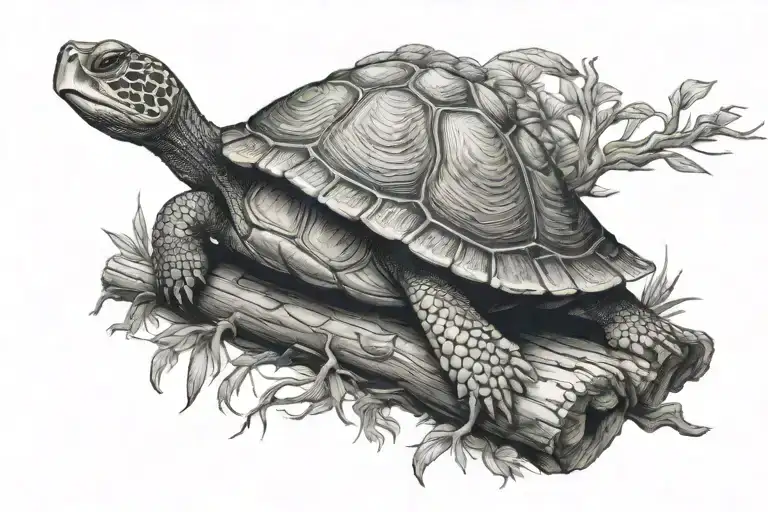 Turtle On A Log