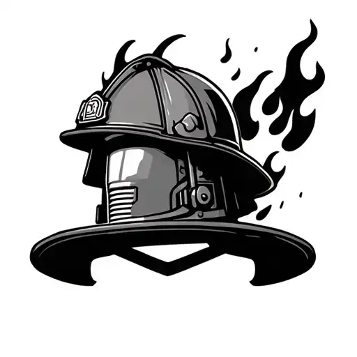 Firefighter Battling Flames Helmet