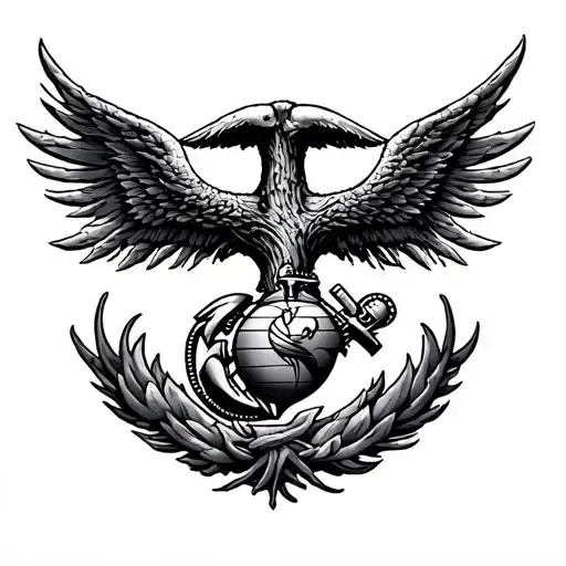 Tree Of Gondor With Marine Corps Emblem