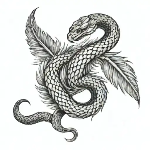 Feather With Snake