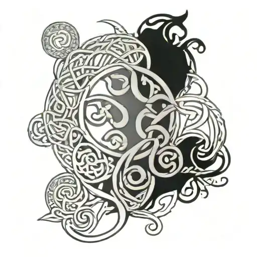 Father And Daughters Celtic Pattern Incorporating Elements