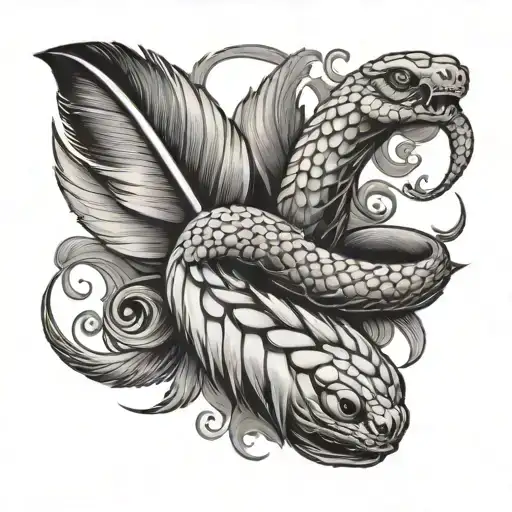 Feather With Cobra Snake