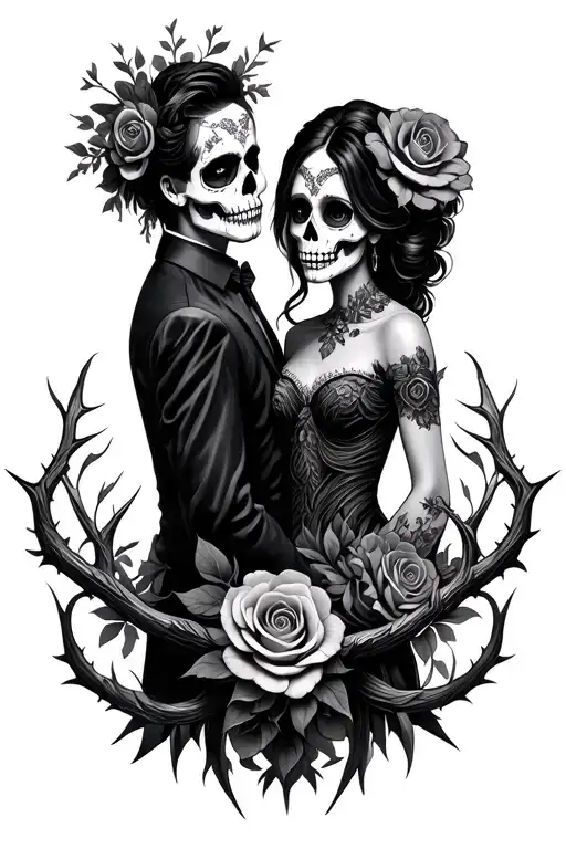 Day Of The Dead Husband And Wife Thornes Surrounded