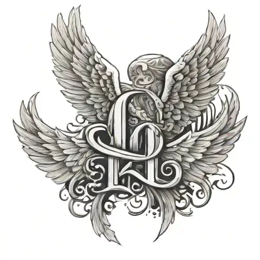 C And L With Angel Wings Coming Out Of The Letters