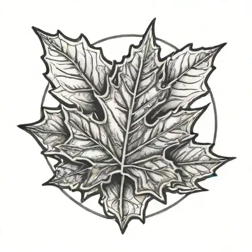 Hockey Puck And A Maple Leaf