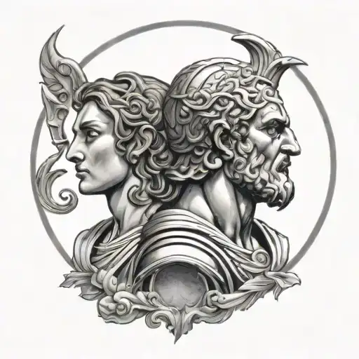 Greek Mythology With God Of War Apollo And Moon