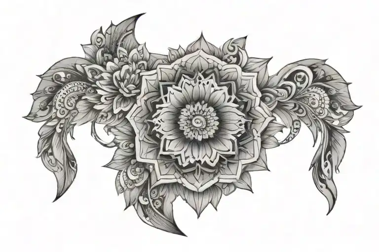 Mandala Pattern Neck And Chest Femenine Fine Line