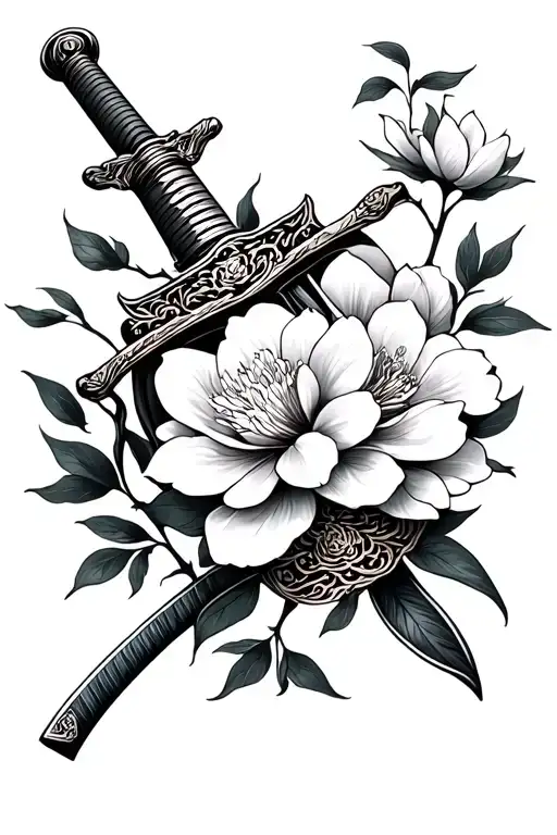 Samurai Sword With Sakura