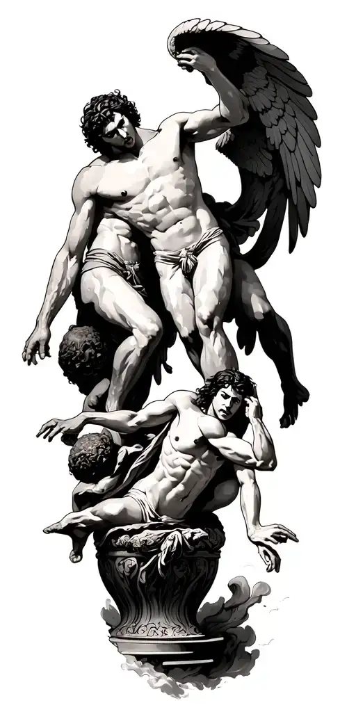 Icarus Atlas And Sisyphus Serving Their Punishment