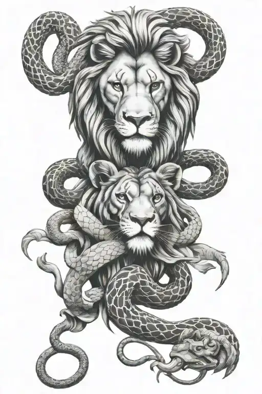 Lion And Snake