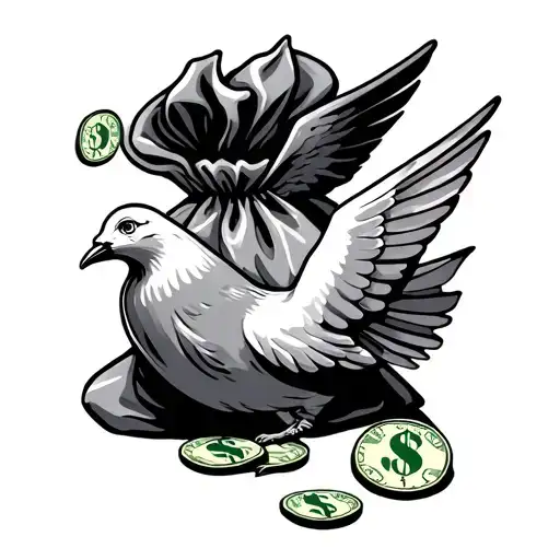 Money Bag And Angles And Dove