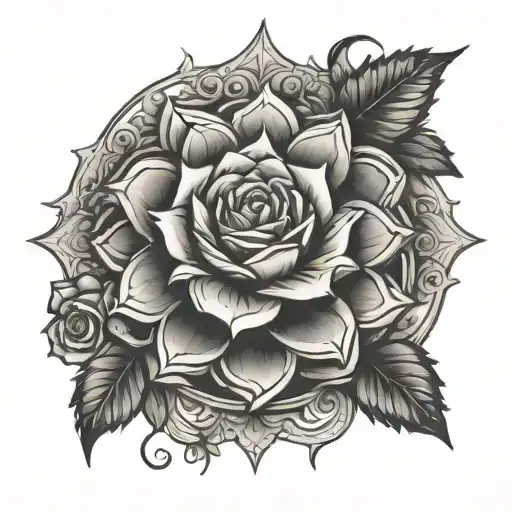 Mandala With Gothic Roses