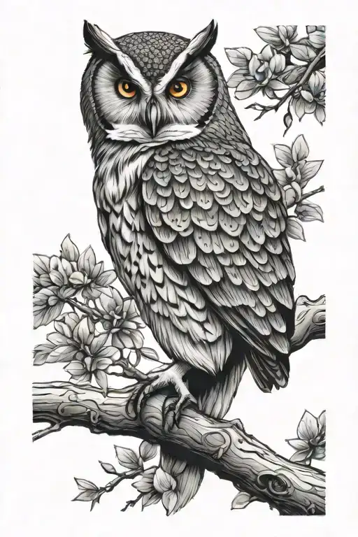 Owl On Branch