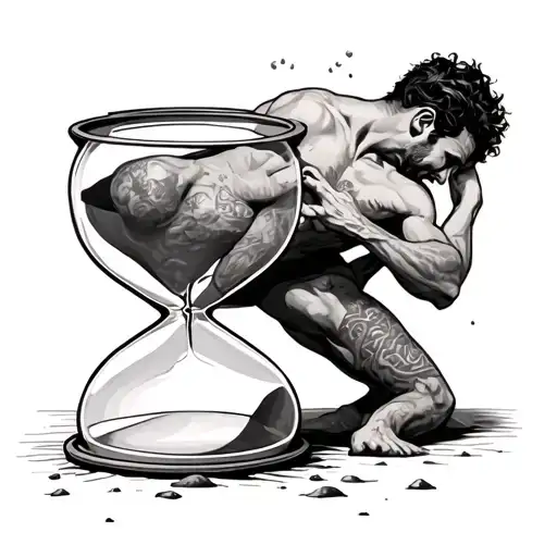 Man Stuck In Hourglass Trying To Escape