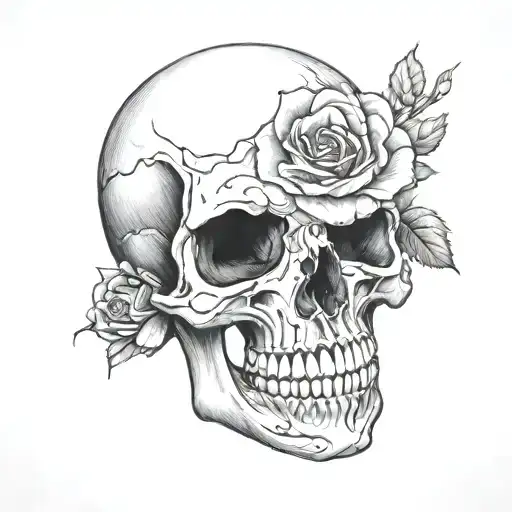 Skull And Rose