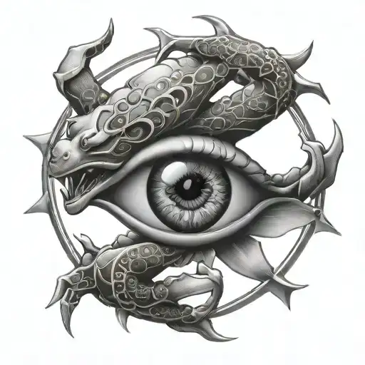 Cancer Zodiac Sign With Eye Symbol Integrated