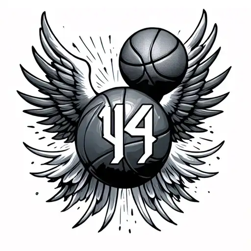Basketball In Heaven With The Number 14