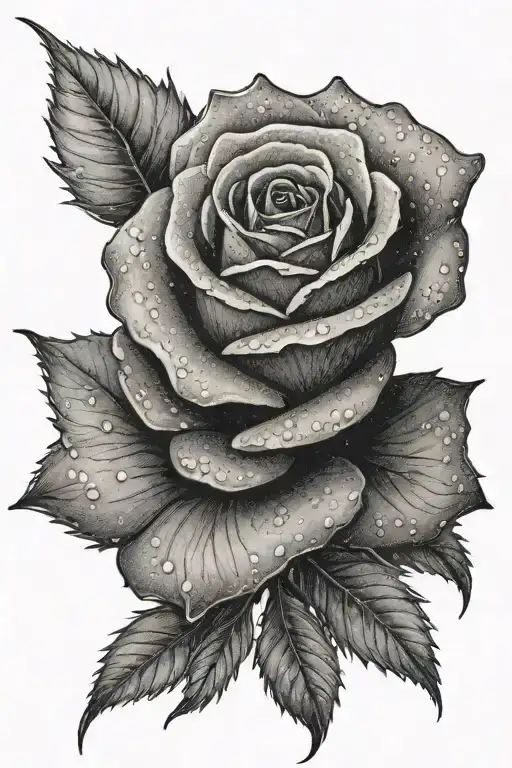 Single Rose Gritty Pointillism