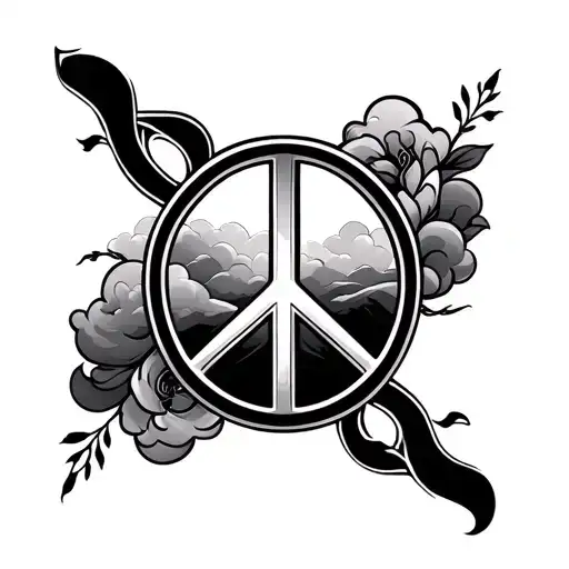 Peace Symbol- Triskelion Symbol- Hinduism- Hills- Clouds- King Symbol