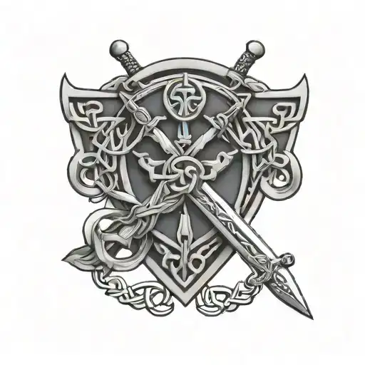 Celtic Knot Armband With Sword Running Through It