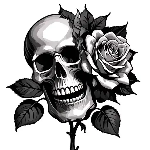 Skull And Rose