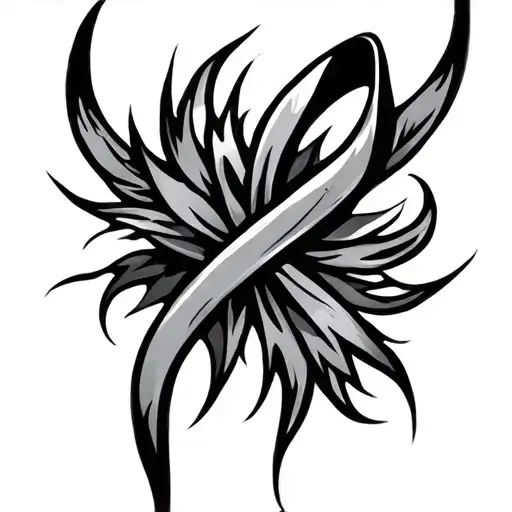 Tribal Cancer Ribbon