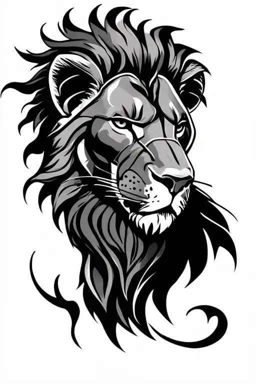 Lion Head Over A Gladiator