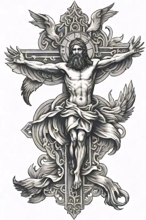 Christ Cross Hands Bird Flying Towards