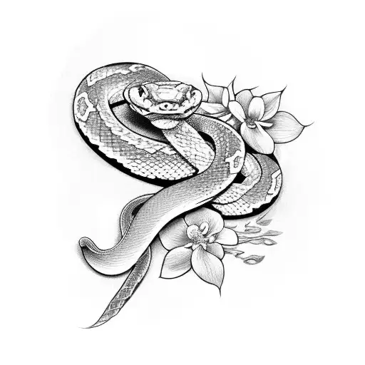 Snake With Jasmine Flower