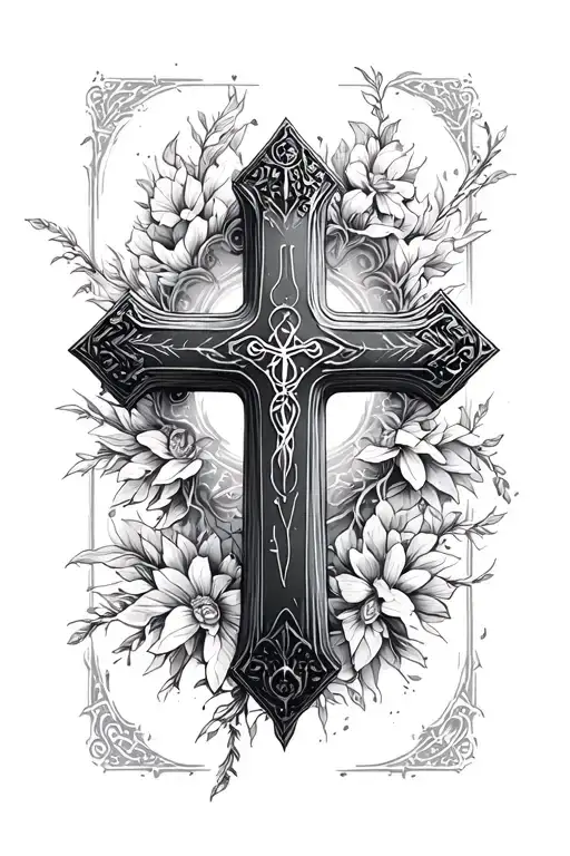 3D Cross With His Plan Written Down Middle