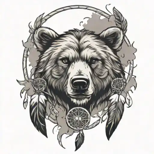 Dream Catcher With Bear Head