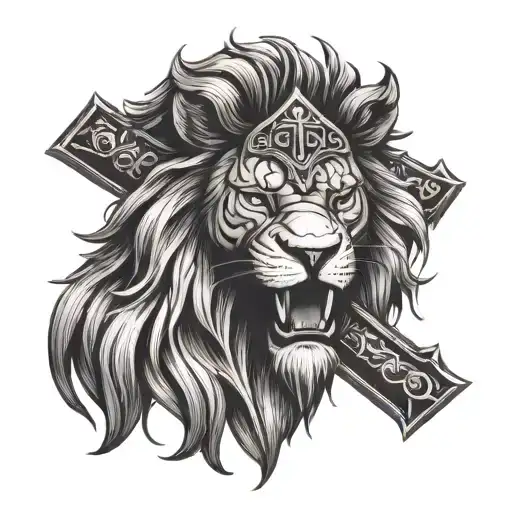 Christian Armor Cross Lion Head Scripture