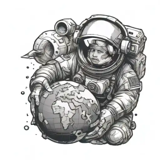 Astronaught Holding Earth Globe