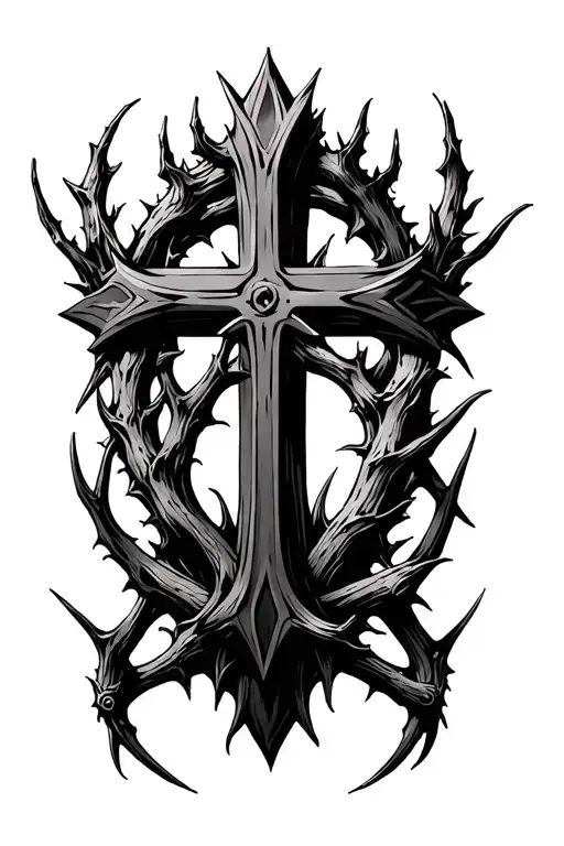 Thorn Crown Around Cross
