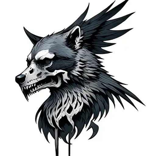 Assassins Creed Valhalla Wolf And Raven Skull