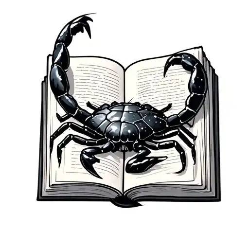 Book With Star Constellation Scorpion And Cancer
